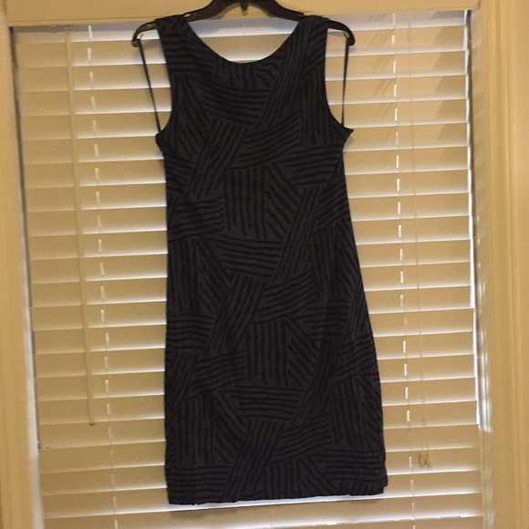 LOFT Blue/Black Patterned Dress - Picture 5 of 5